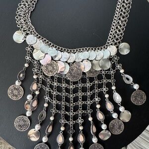 Elegant Silver Statement Necklace